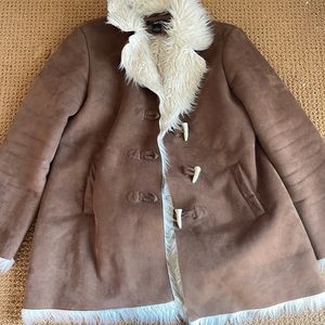 Large petite fuzzy coat